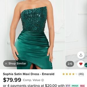 Satin Maxi Dress - Emerald